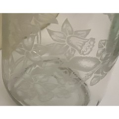 Vintage 1990 Floral Etched Norman Kosarin Carafe Paul Masson Vineyards Daffodil