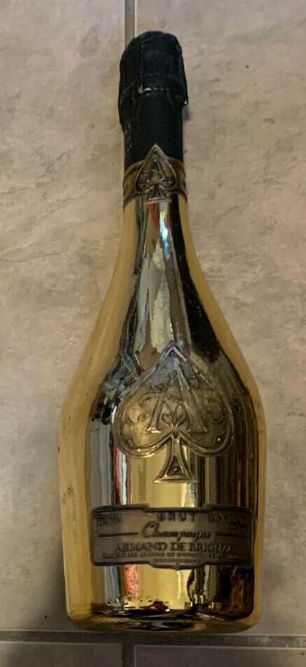 Sealed Empty Ace of Spades Armand de Brignac Champagne 750ml Bottle Display Gold