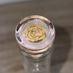 EMPTY 2023 Cote Des Roses Clear Glass Wine Bottle with Pink Stopper 13&Prime; Tall