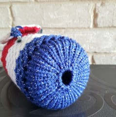 Handmade Knit 4th Of July Wine Bottle Cover