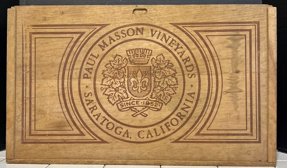Vintage Paul Masson Since 1852 20.75” x 12.5 » WOOD WINE CRATE Winery Box