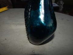 Vintage Blue Glass Genie Bottle Wine Bottle Decanter Italy Estate Find