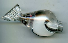 Vintage Glass Crystal Miniature 3.5 Inch Fish Bottle Decanter Polished Bottom