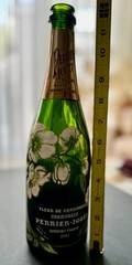 Perrier-Jouet hand-painted Art deco/nouveau Champagne Bottle EMPTY- Vintage 1982