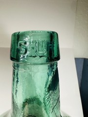Mid-century Viresa Spain 5L Glass Green Demijohn Bottle Wine Leather Wrap READ