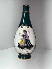 Viana Portugal Rare Dancing Girl Teal Green Empty Wine Decanter Bottle