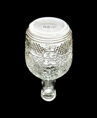Vintage Knox Bottle Co 4/5 Quart Glass Wine Bottle Decanter 8” Grapes & Leaves