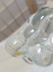 Vintage Grapes Bunch Glass Bottle Made in France *Empty* Original Twist Lid