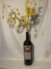 3 liter wine bottles with custom silkscreened WILD HORSE label.