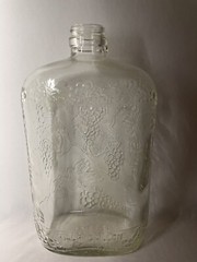 Vintage 1/2 Gallon Embossed Glass Wine Bottle