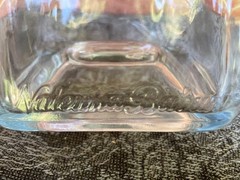 Vtg VINPOL Nalewka Babuni Clear Glass Decanter w/ Red Wood Stopper Large 750ml