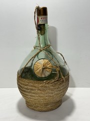 Vintage 1966 Chianti Classico Bottle 1/2 Gallon Straw Basket Rattan Empty