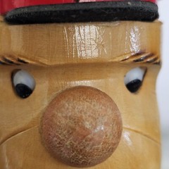 VTG French « Liqueur de L&rsquo;Armee Rouge » Bottle Flock w/ Soldier Wood Head Stopper