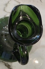 Vintage Wine World 1976 Green Glass Decanter Bottle 1.5 Litre Long Neck Handle.