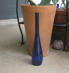 Cobalt Blue Wine 16 1/2&Prime; Glass Bottle ~ Beautiful