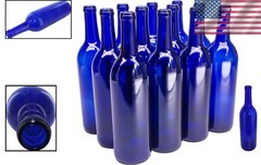 Versatile 750ml Cobalt Blue Wine Bottles – Ideal for Home Winemaking – Set of 12
