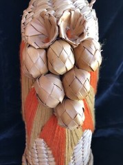 Wicker Rattan Straw Wine Bottle Carrier Holder Decorative Design Vintage Mid-mod