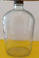 Vintage Clear Pressed Glass with Grapes 1/2 Gallon Wine Bottle with Lid