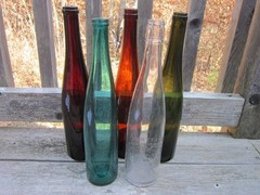 Antique Long Neck Wine Bottle Lot, Tall Hock- Gorgeous Set with a Story