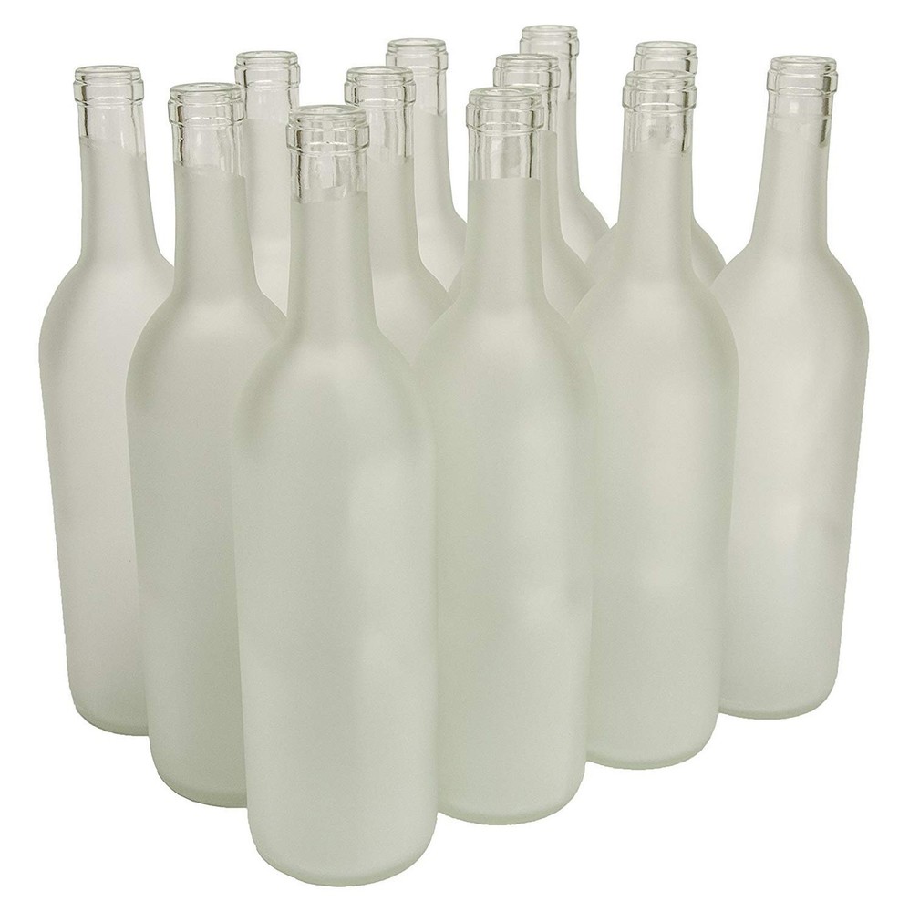 North Mountain Supply – 750ml Glass Bordeaux Wine Bottle Flat-Bottomed Cork F…