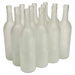 North Mountain Supply – 750ml Glass Bordeaux Wine Bottle Flat-Bottomed Cork F…