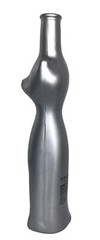 Wine Rheinhessen Cat Kitten Metallic Silver Bottle Candleholder Vase 2015
