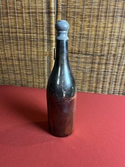 Twos Company Silver Played Brass Champagne Bottle Congratulations 15 1/2”