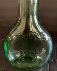 Almaden Pony Green Glass Bottle 2/5 Pint Metal Cap Los Gatos CA Empty Excellent