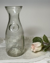Vintage Wine Carafe Paul Masson Glass Since 1852 Single 7”