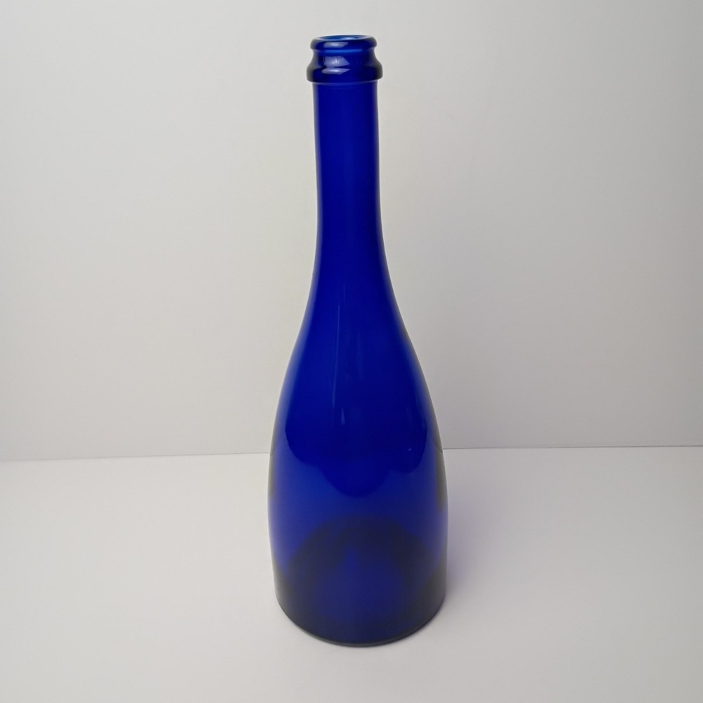 Vintage 12&Prime; Tall Cobalt Blue Glass Wine Bottle – Can be used as a Flower Vase