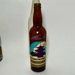Vintage Pagoda Plum Wine “EMPTY” Bottle Mesh Covering Collectible