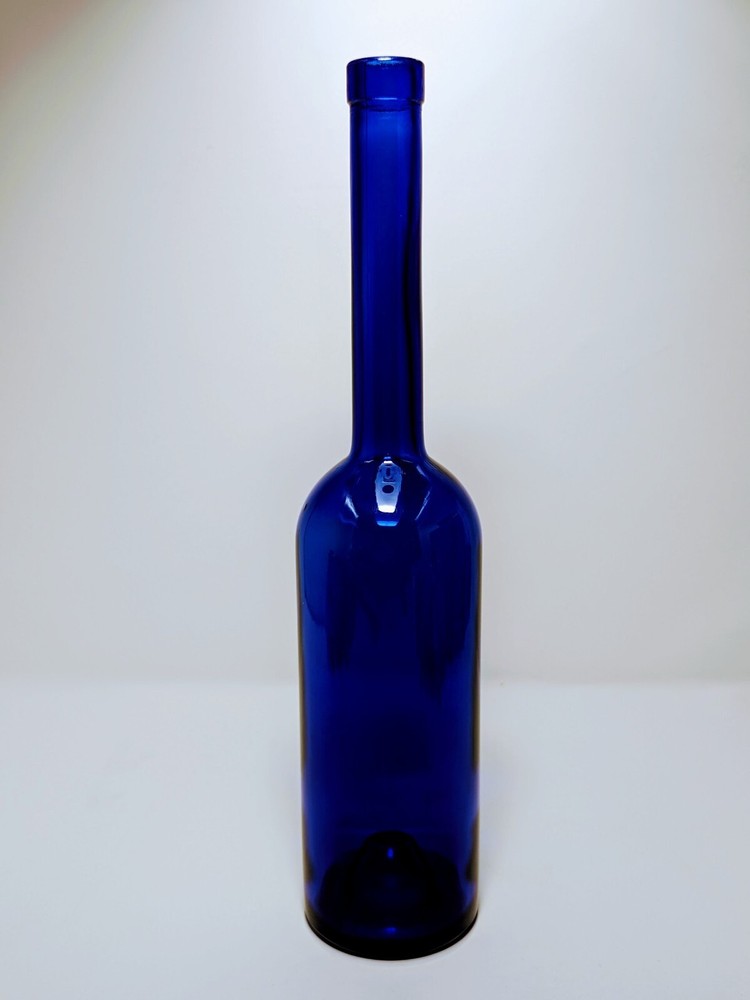 COBALT BLUE GLASS WINE BOTTLE ~ 12 3/4&Prime; TALL – 50 cl – 3 – 70 mm- A 11 -…