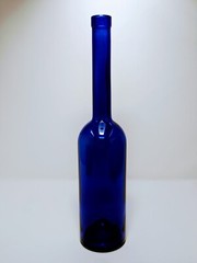 COBALT BLUE GLASS WINE BOTTLE ~ 12 3/4&Prime; TALL – 50 cl – 3 – 70 mm- A 11 -…