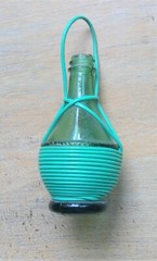 Miniature Wrapped Wine Bottle 3⅜ » Tall Green Plastic 1¾ » Diameter