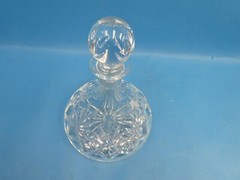Quality Heavy Wine Captains Decanter with Stopper Clear Pressed Glass Decorative