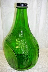 Green Grape and Ivy Wine Bottle One Half Gallon