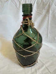 Vintage Lagosta Rosé Wine Bottle Pair Portugal Raffia Covered 2 Sizes