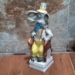 Vintage Elephant Wine Decanter Empty Bottle 12&Prime; Red Wine Mareialla Product Of It