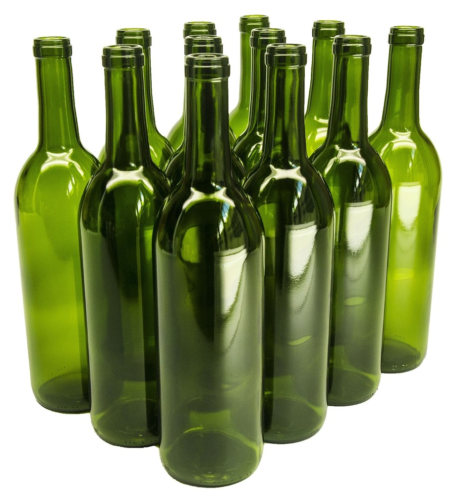 North Mountain Supply – W5CG 750ml Glass Bordeaux Wine Bottle Flat-Bottomed C…