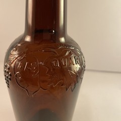 Bardenheier’s Wine Bottle Embossed Amber Glass 4/5 Qt 11” Tall