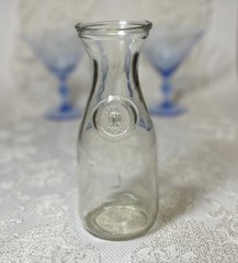 Vintage Wine Carafe Paul Masson Glass Since 1852 Single 7”