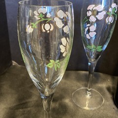 1.5L 1995 Perrier Jouet Brut Fleur de Champagne Empty Bottle W/ 4 Glasses