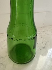 Vintage M LAMONT VINEYARDS 2/5 Pint Green Glass Empty Wine Cruet Bottle