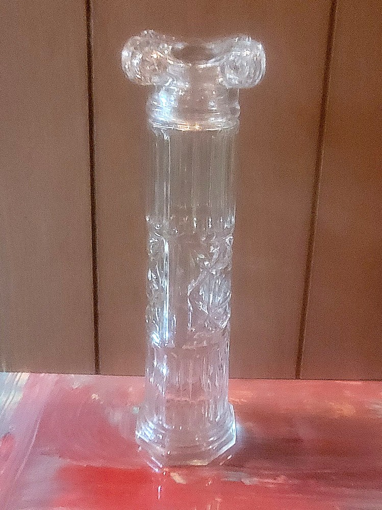 Lovely Pressed Glass Decanter Wine Bottle Pillar / Column style