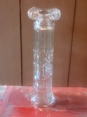 Lovely Pressed Glass Decanter Wine Bottle Pillar / Column style