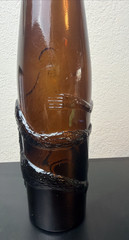 VTG Amber Brown Glass Bottle ~ Affentaler Wine, Germany ~ Embossed Monkey, 35cL