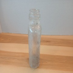 Vtg Wine Bottle 1/2 Pint Glass Leaves Emboss Grapes Owens Illinois Glass comp.