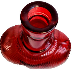Vintage Ruby Red Liquor Or Wine Bottle/ Decanter Shaped As A Tuxedo.