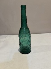 Empoli green glass decanter, 20th Century, Hobnail/Diamond Pattern, Teal, Canada