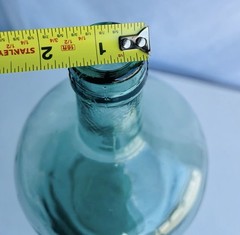 Vintage French Viresa Wine Bottle, Made In Spain, 12&Prime; Green Clear Glass “j”